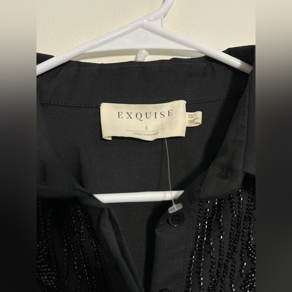 The Tobie Button-Front Pleated Shirt Dress: Embellished Edition - Picture 7 of 8